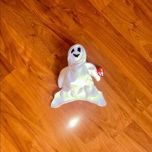 Ty Beanie Baby White and Black Ghost Plush